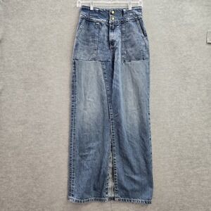 Abercrombie & Fitch Women Jeans 26 Blue Denim Ultra High Rise Straight Y2K  READ